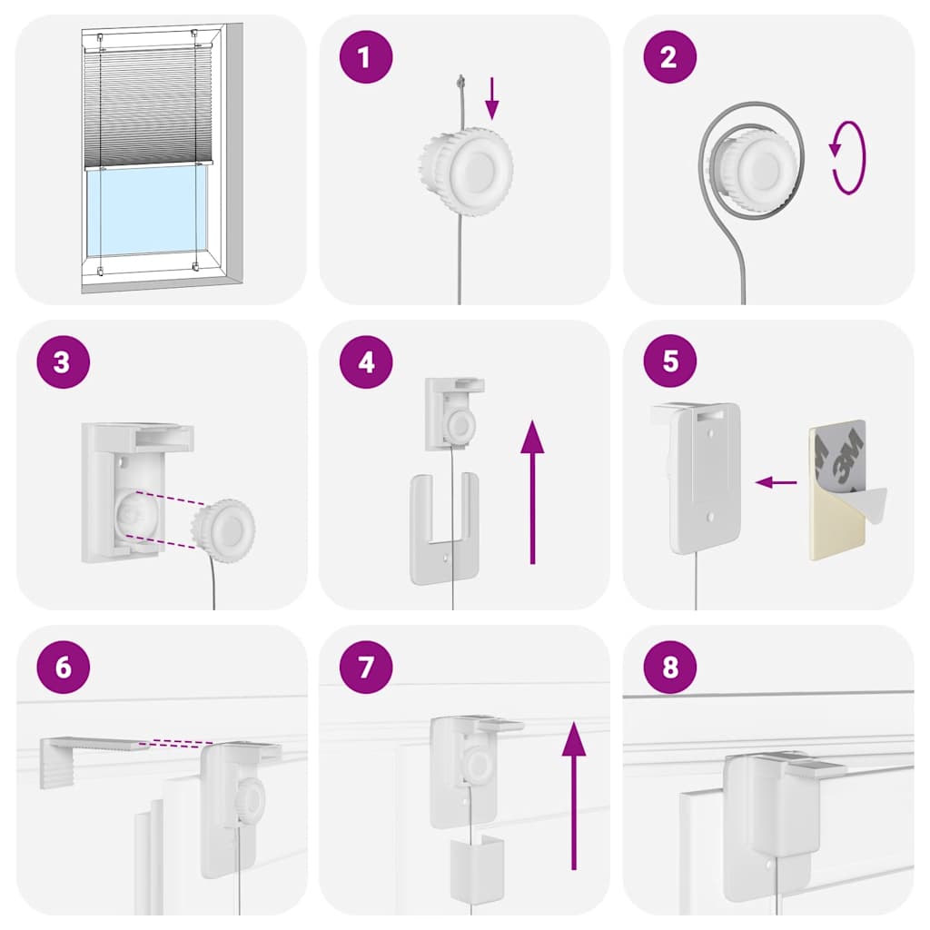 Tenda Plissettata Blu 60x150 cm Larghezza Tessuto 59,4 cm