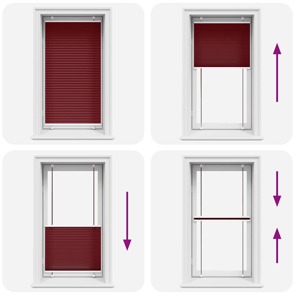 Tenda Plissettata Rosso Bordeaux 70x100 cm Larghezza Tessuto
