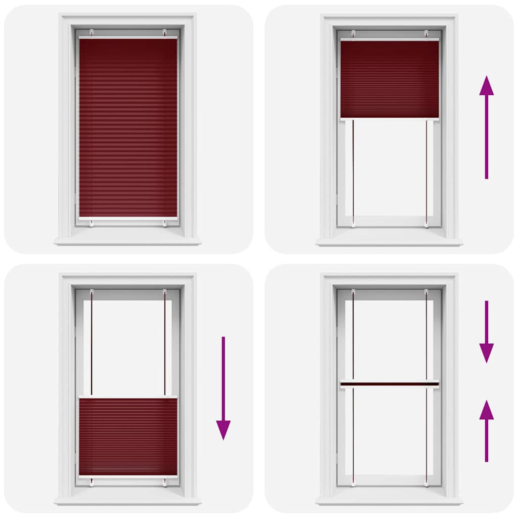 Tenda Plissettata Rosso Bordeaux 75x100 cm Larghezza Tessuto