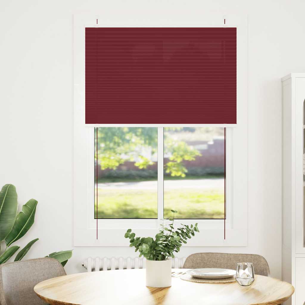 Tenda Plissettata Rosso Bordeaux 95x100 cm Larghezza Tessuto