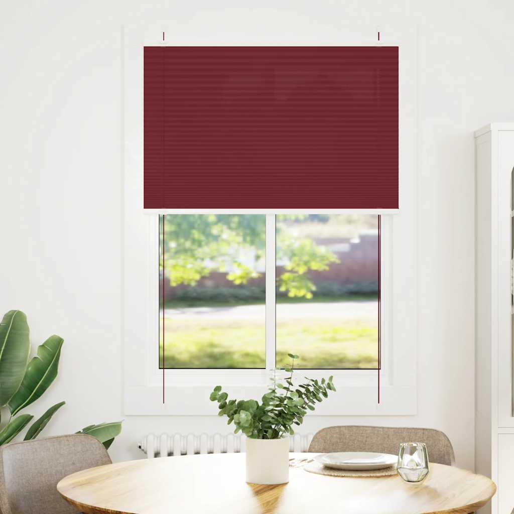 Tenda Plissettata Rosso Bordeaux 100x100 cm Larghezza Tessuto