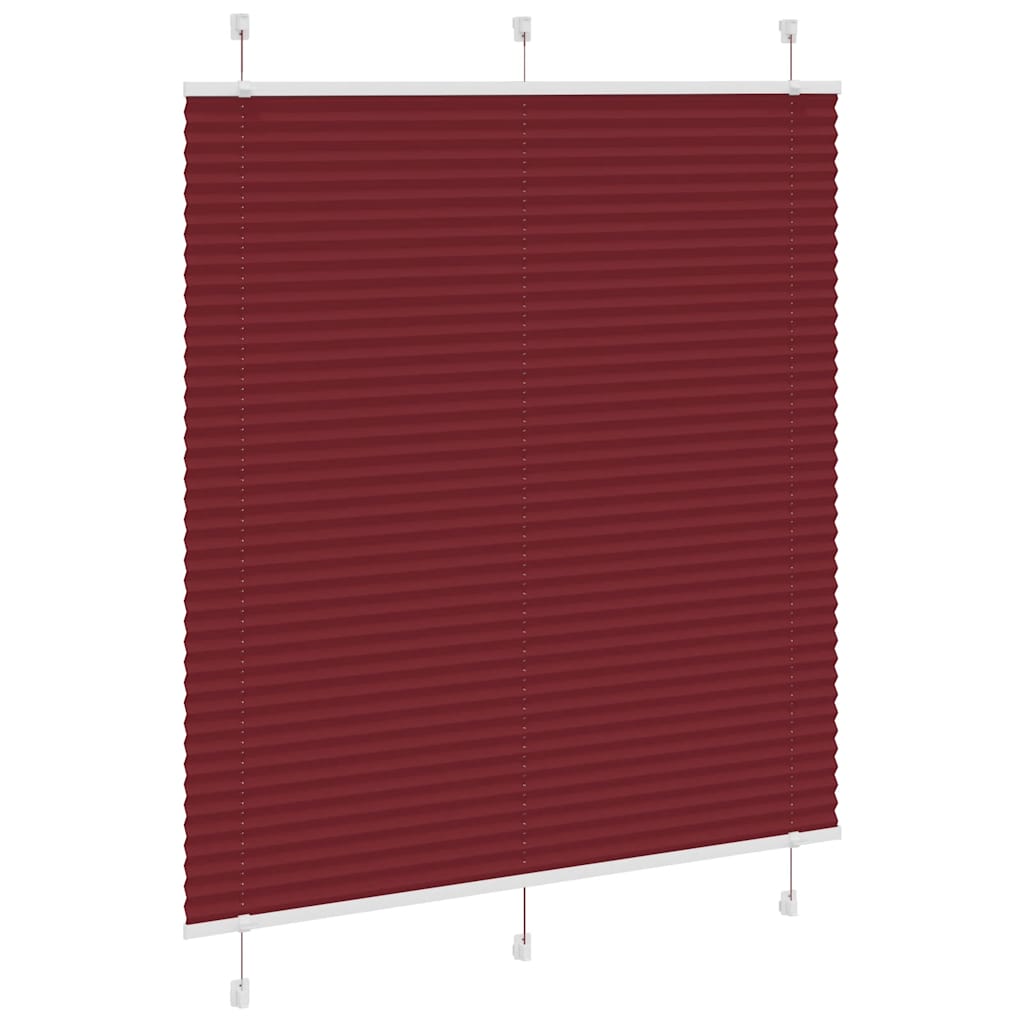 Tenda Plissettata Rosso Bordeaux 115x100 cm Larghezza Tessuto