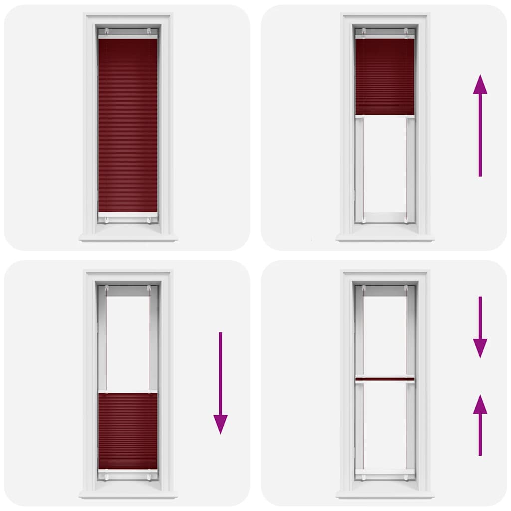 Tenda Plissettata Rosso Bordeaux 45x150 cm Larghezza Tessuto