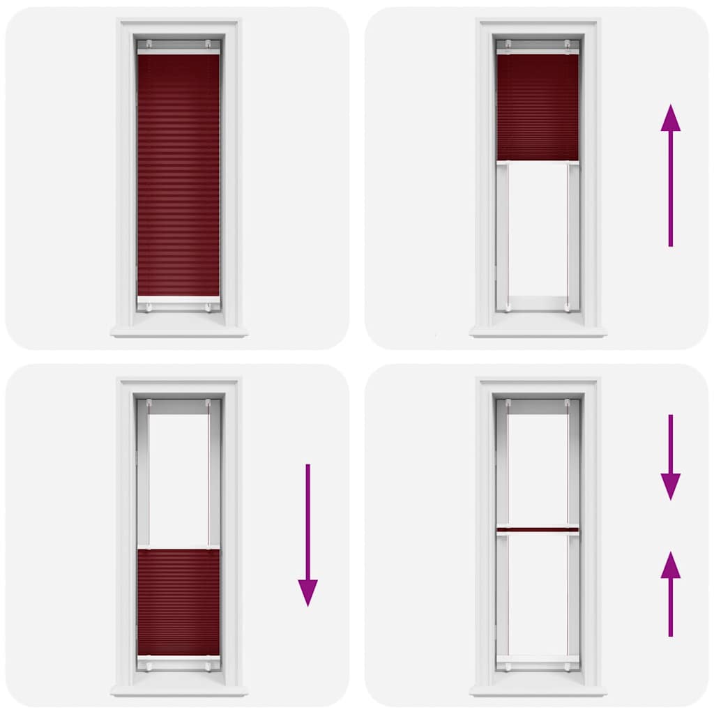 Tenda Plissettata Rosso Bordeaux 50x150 cm Larghezza Tessuto