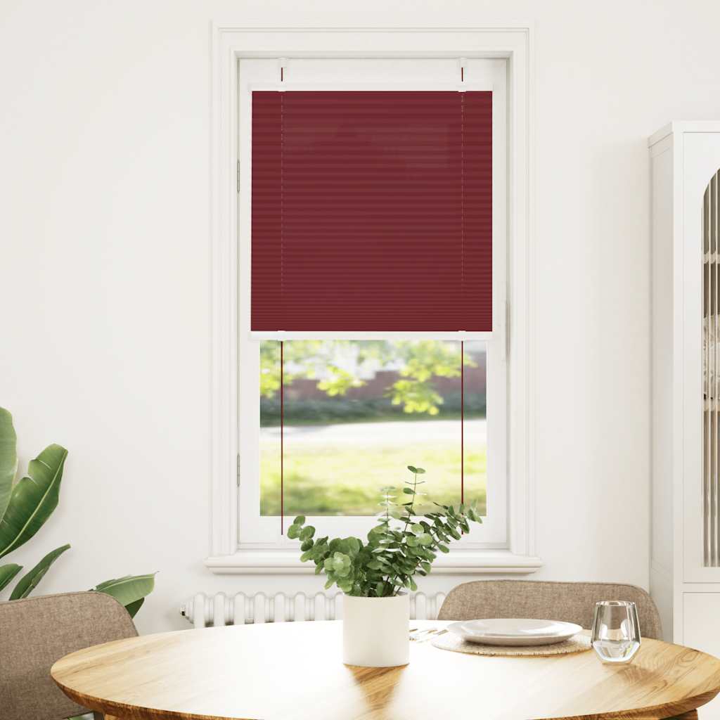 Tenda Plissettata Rosso Bordeaux 65x150 cm Larghezza Tessuto