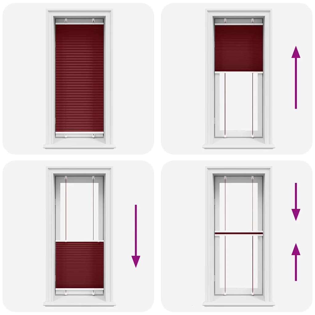 Tenda Plissettata Rosso Bordeaux 65x150 cm Larghezza Tessuto