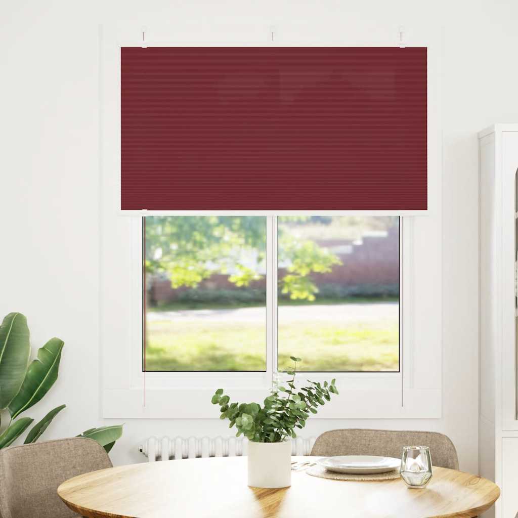 Tenda Plissettata Rosso Bordeaux 105x150 cm Larghezza Tessuto