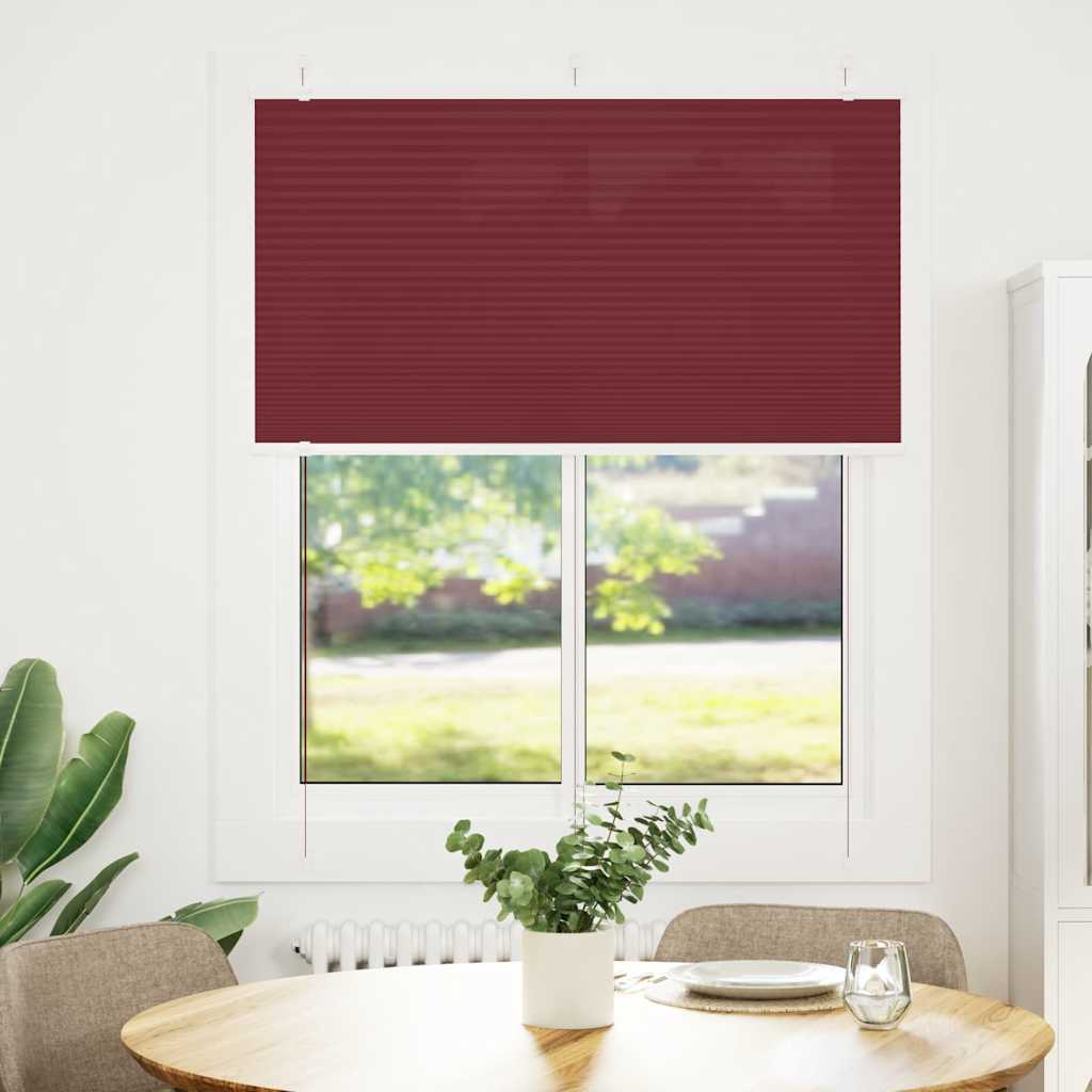 Tenda Plissettata Rosso Bordeaux 110x150 cm Larghezza Tessuto