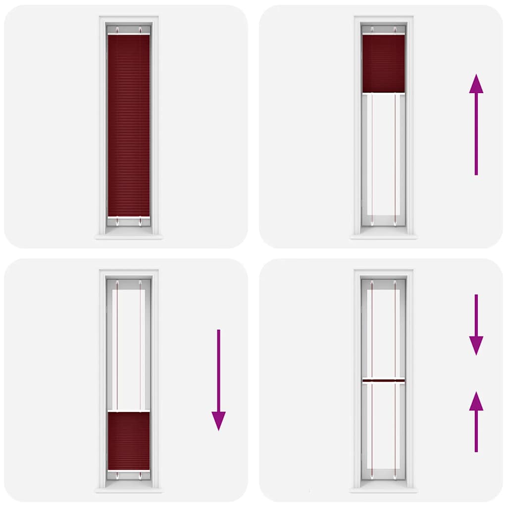 Tenda Plissettata Rosso Bordeaux 45x200 cm Larghezza Tessuto