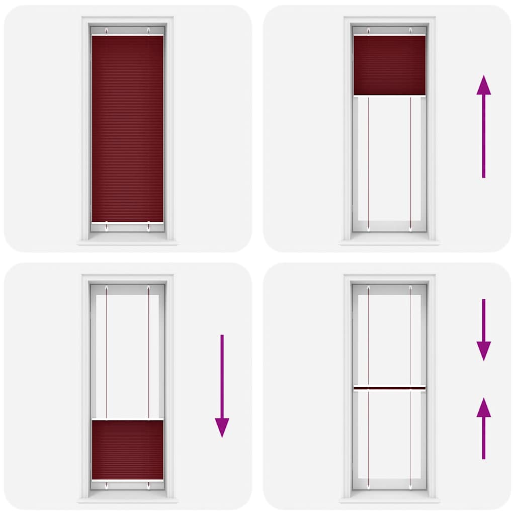 Tenda Plissettata Rosso Bordeaux 70x200 cm Larghezza Tessuto