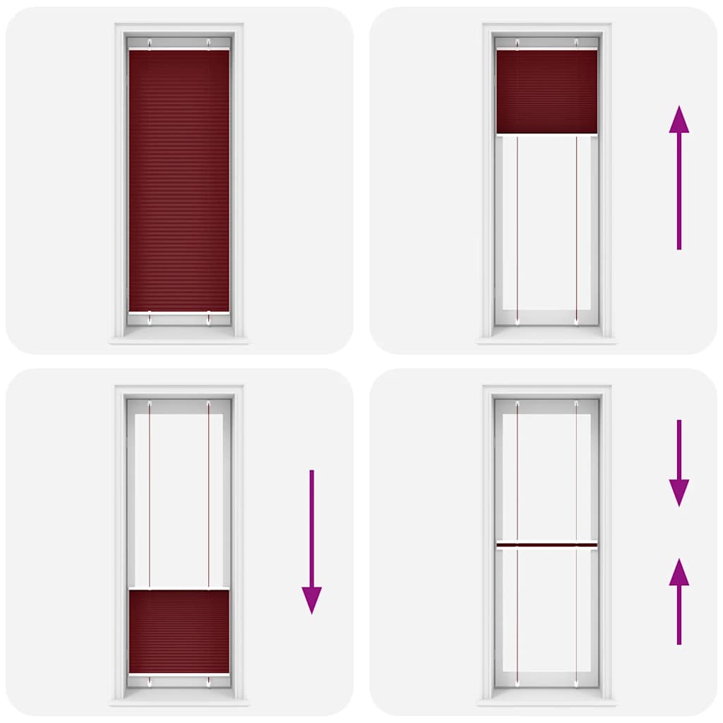 Tenda Plissettata Rosso Bordeaux 70x200 cm Larghezza Tessuto