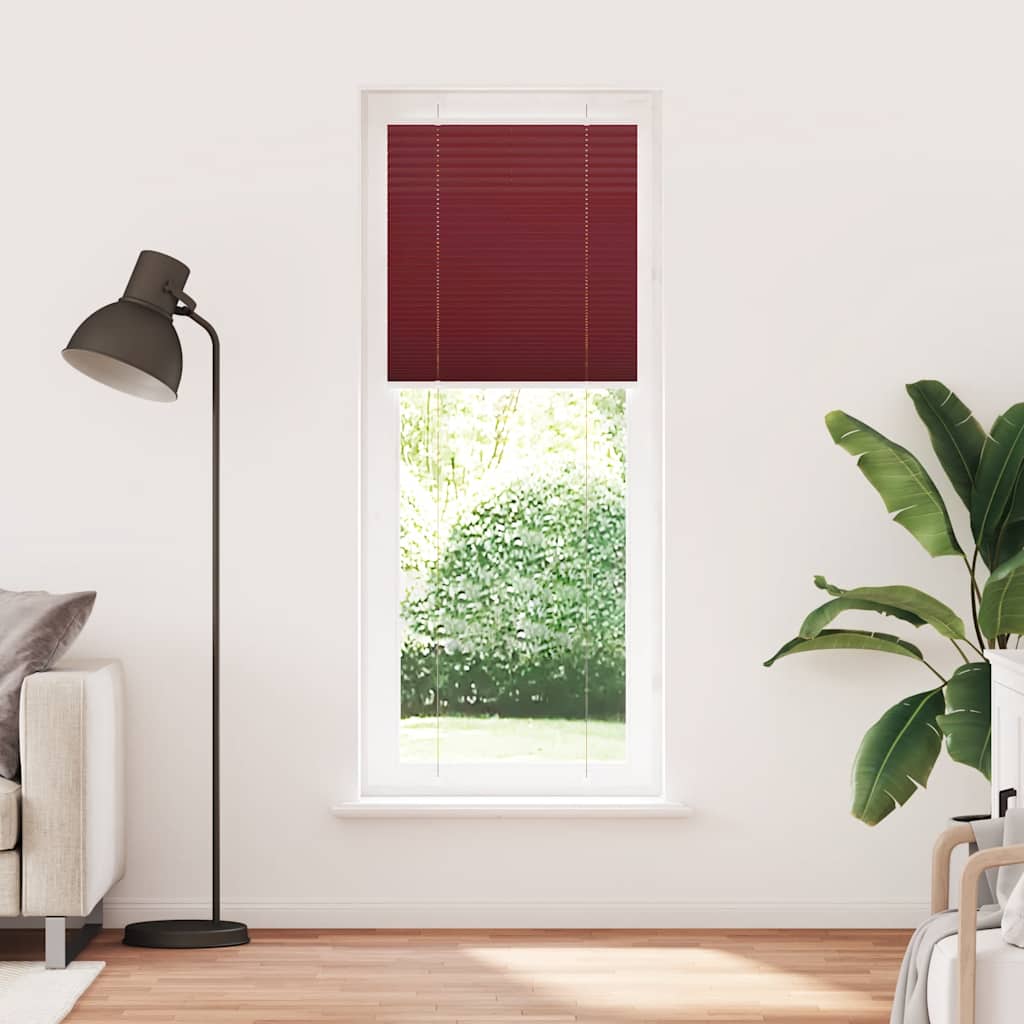 Tenda Plissettata Rosso Bordeaux 75x200 cm Larghezza Tessuto