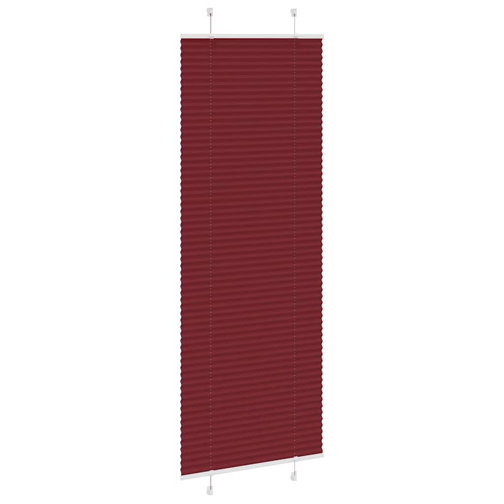 Tenda Plissettata Rosso Bordeaux 80x200 cm Larghezza Tessuto
