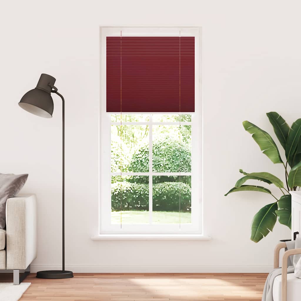 Tenda Plissettata Rosso Bordeaux 90x200 cm Larghezza Tessuto