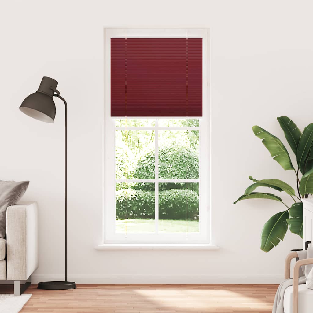 Tenda Plissettata Bordeaux Rosso 100x200 cm Larghezza Tessuto