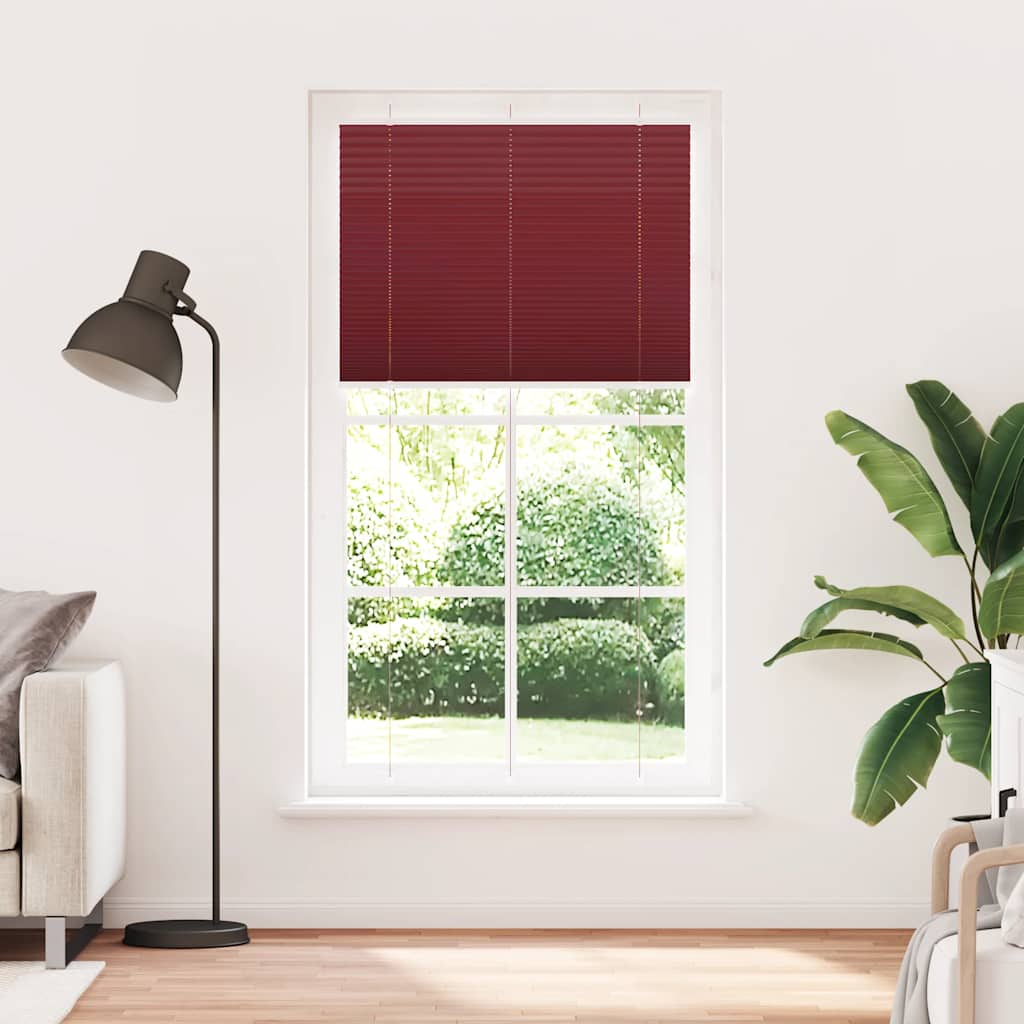 Tenda Plissettata Rosso Bordeaux 110x200 cm Larghezza Tessuto