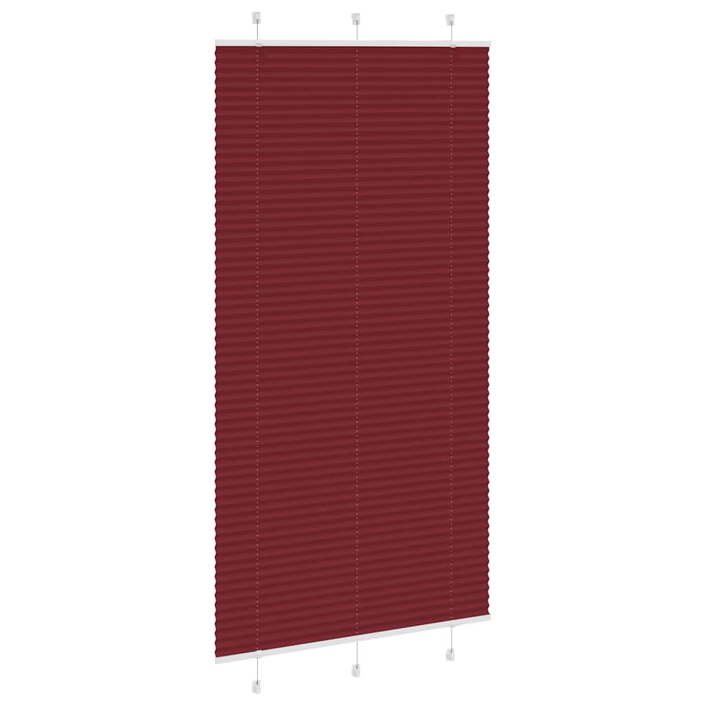 Tenda Plissettata Rosso Bordeaux 110x200 cm Larghezza Tessuto