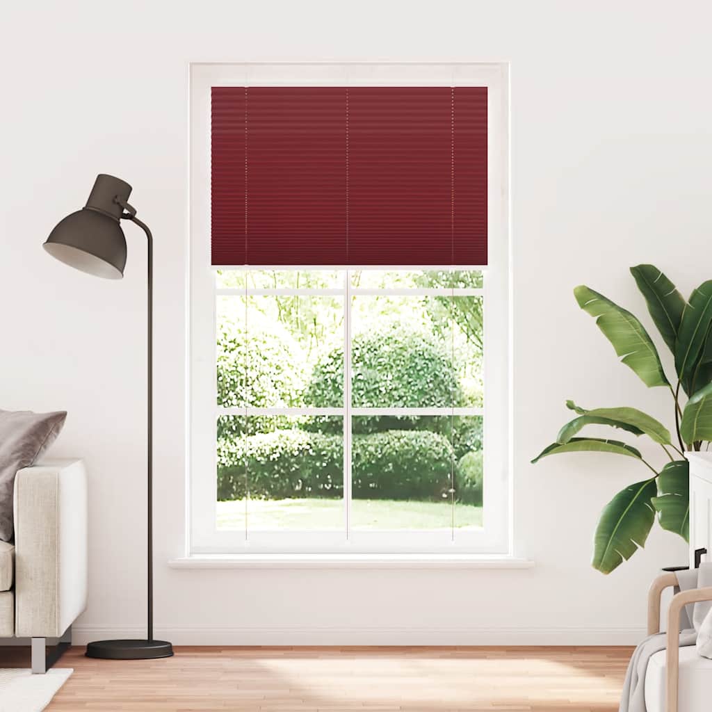 Tenda Plissettata Rosso Bordeaux 120x200 cm Larghezza Tessuto