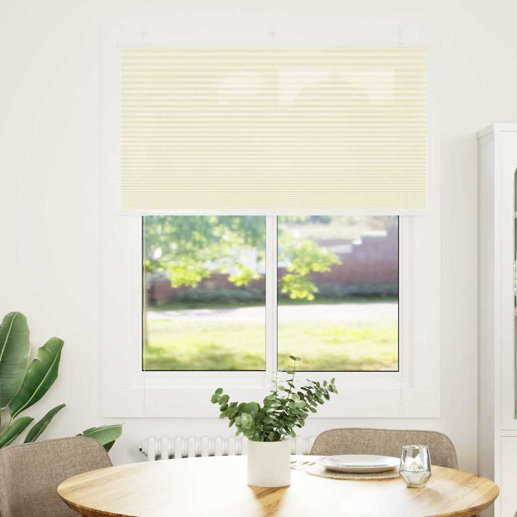 Tenda Plissettata Crema 110x100 cm Larghezza Tessuto 109,4 cm