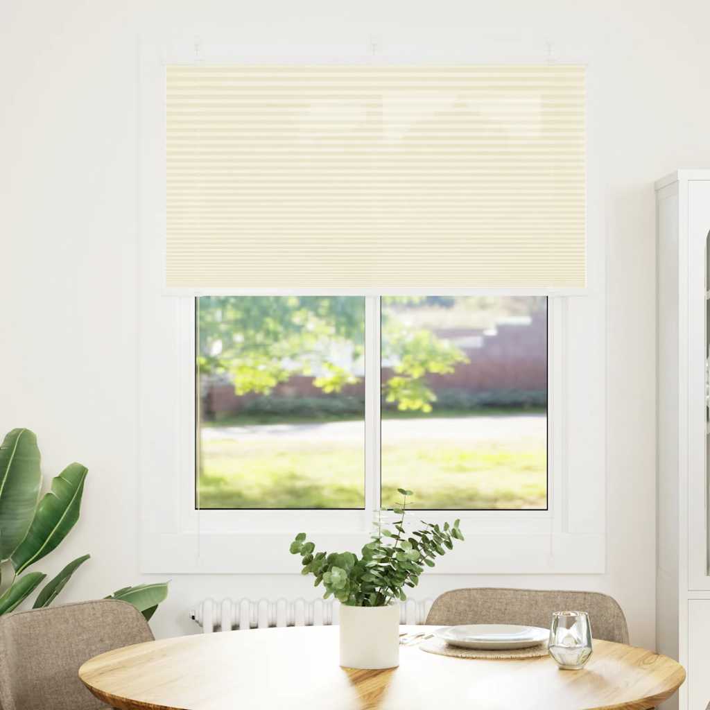 Tenda Plissettata Crema 105x150 cm Larghezza Tessuto 104,4 cm