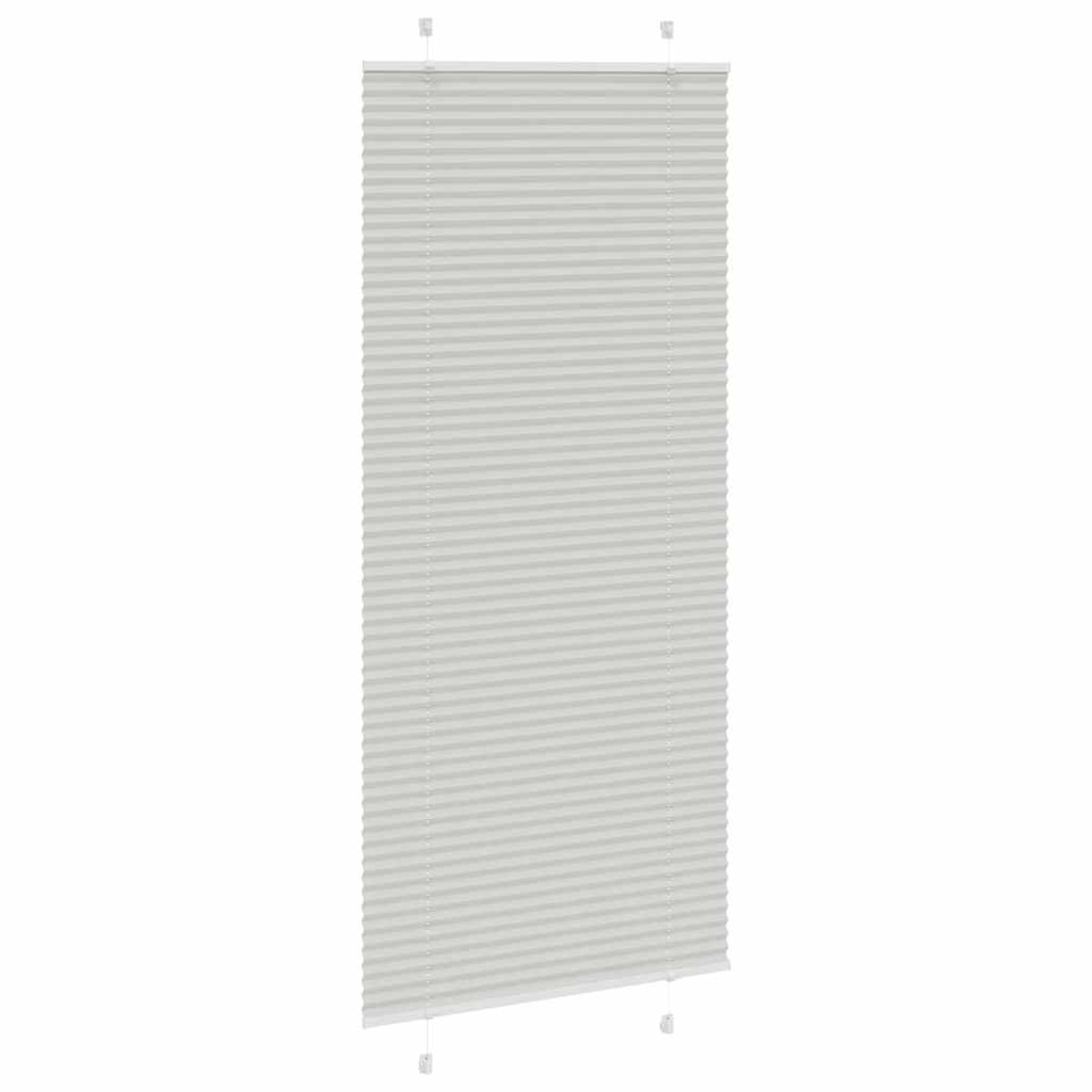 Tenda Plissettata Grigio Chiaro 85x200 cm Larghezza Tessuto