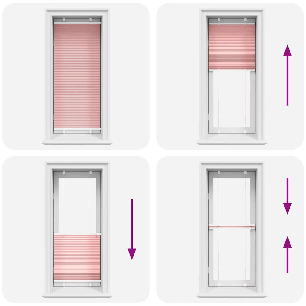 Tenda Plissettata Rosa 60x100 cm Larghezza Tessuto 59,4 cm