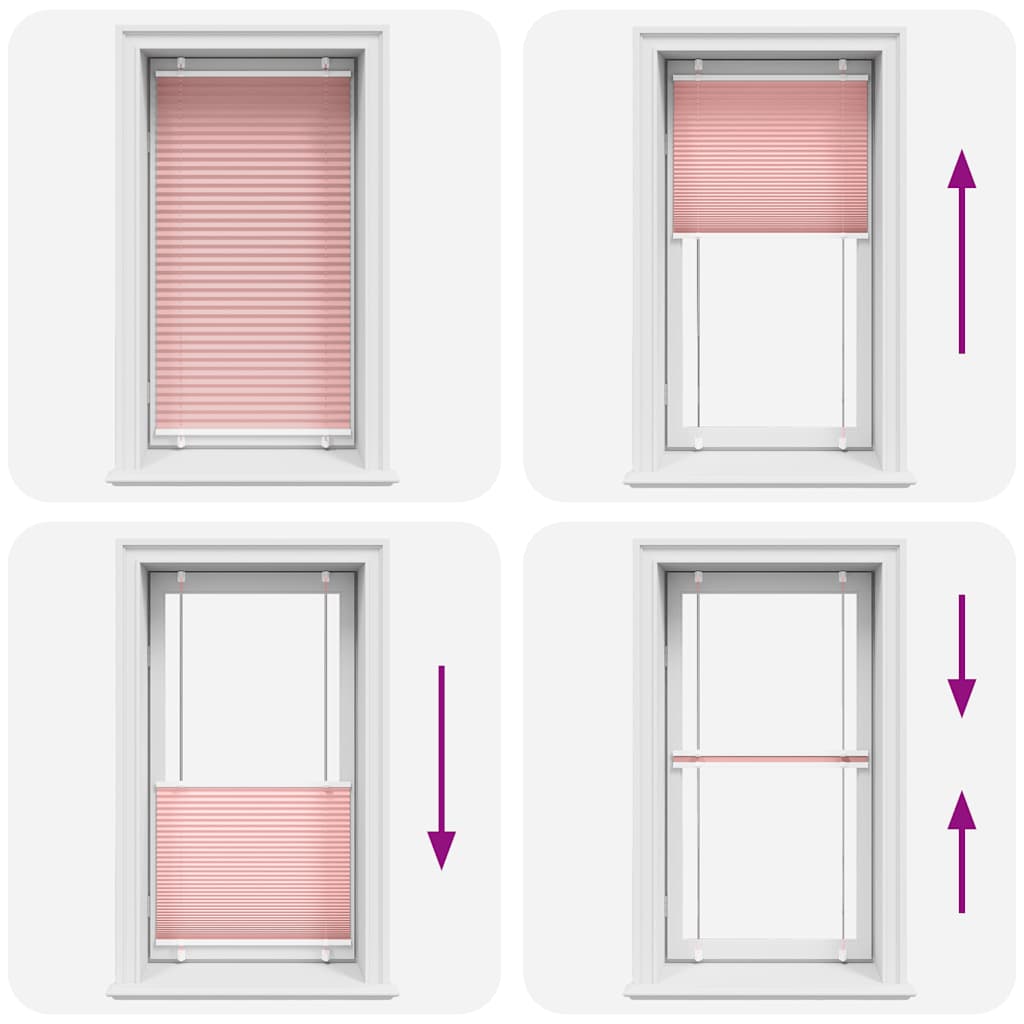 Tenda Plissettata Rosa 70x100 cm Larghezza Tessuto 69,4 cm