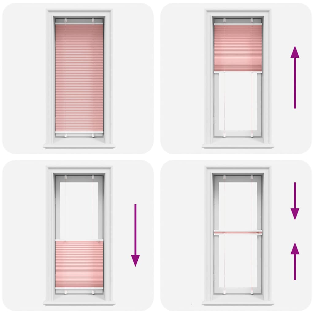 Tenda Plissettata Rosa 65x150 cm Larghezza Tessuto 64,4 cm