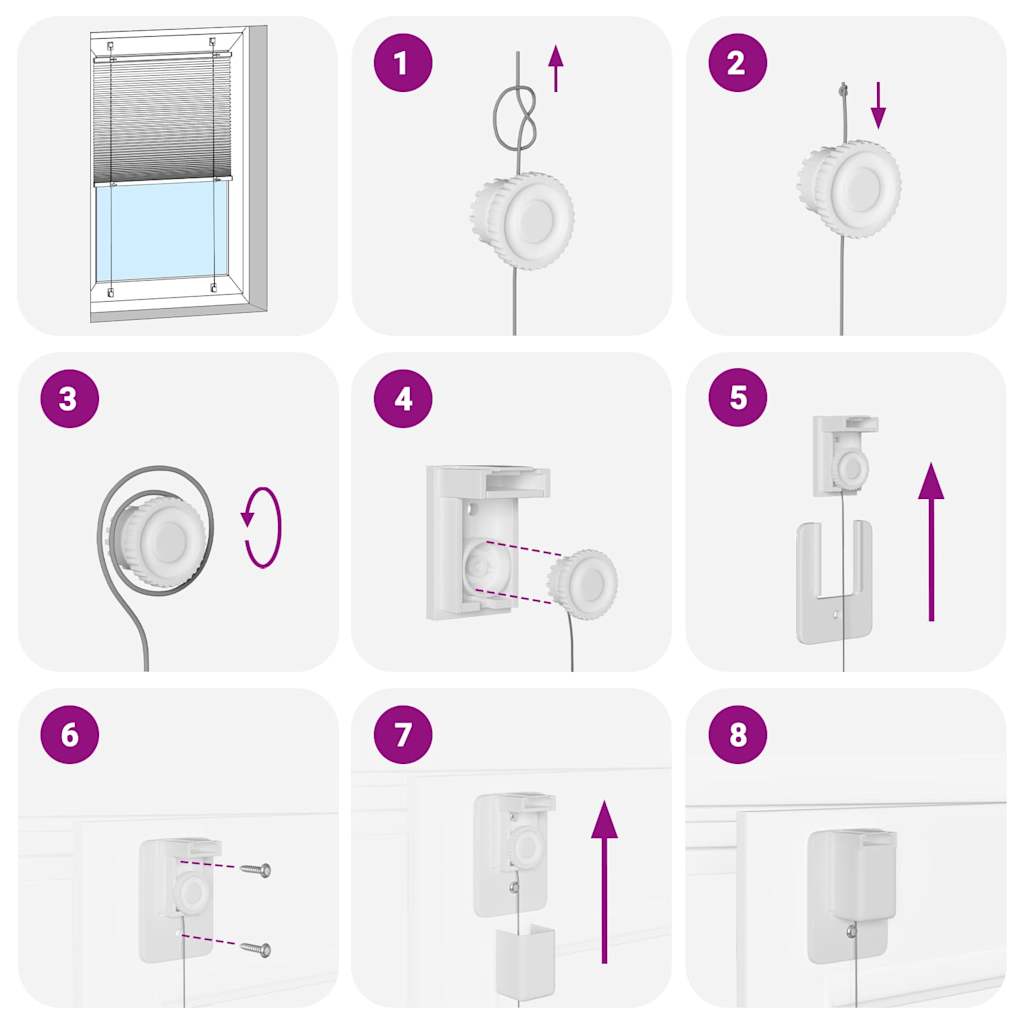 Tenda Plissettata Rosa 120x150 cm Larghezza Tessuto 119,4 cm