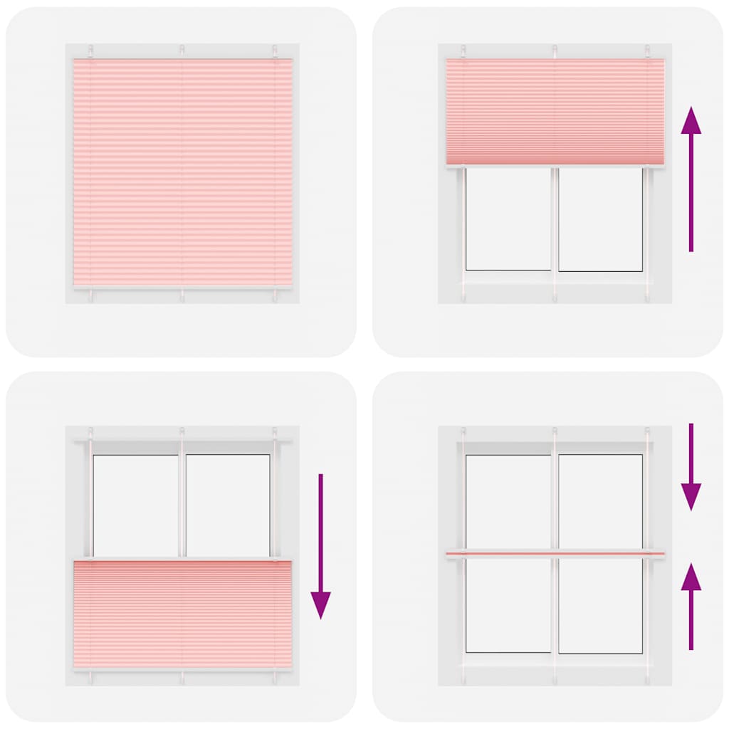 Tenda Plissettata Rosa 120x150 cm Larghezza Tessuto 119,4 cm