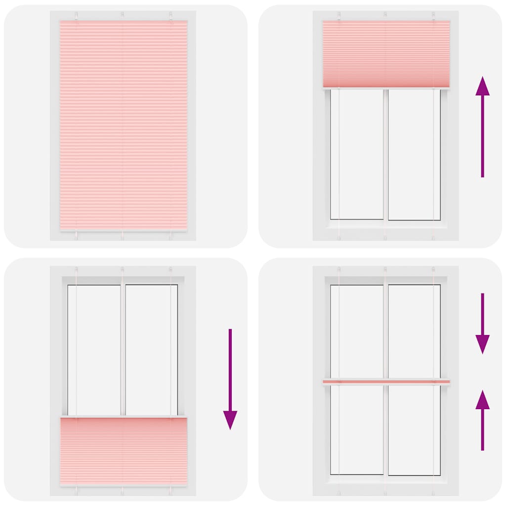 Tenda Plissettata Rosa 120x200 cm Larghezza Tessuto 119,4 cm
