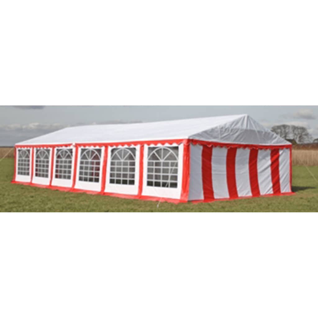 Tetto e pareti di gazebo da festa 12 x 6 m Rosso & Bianco