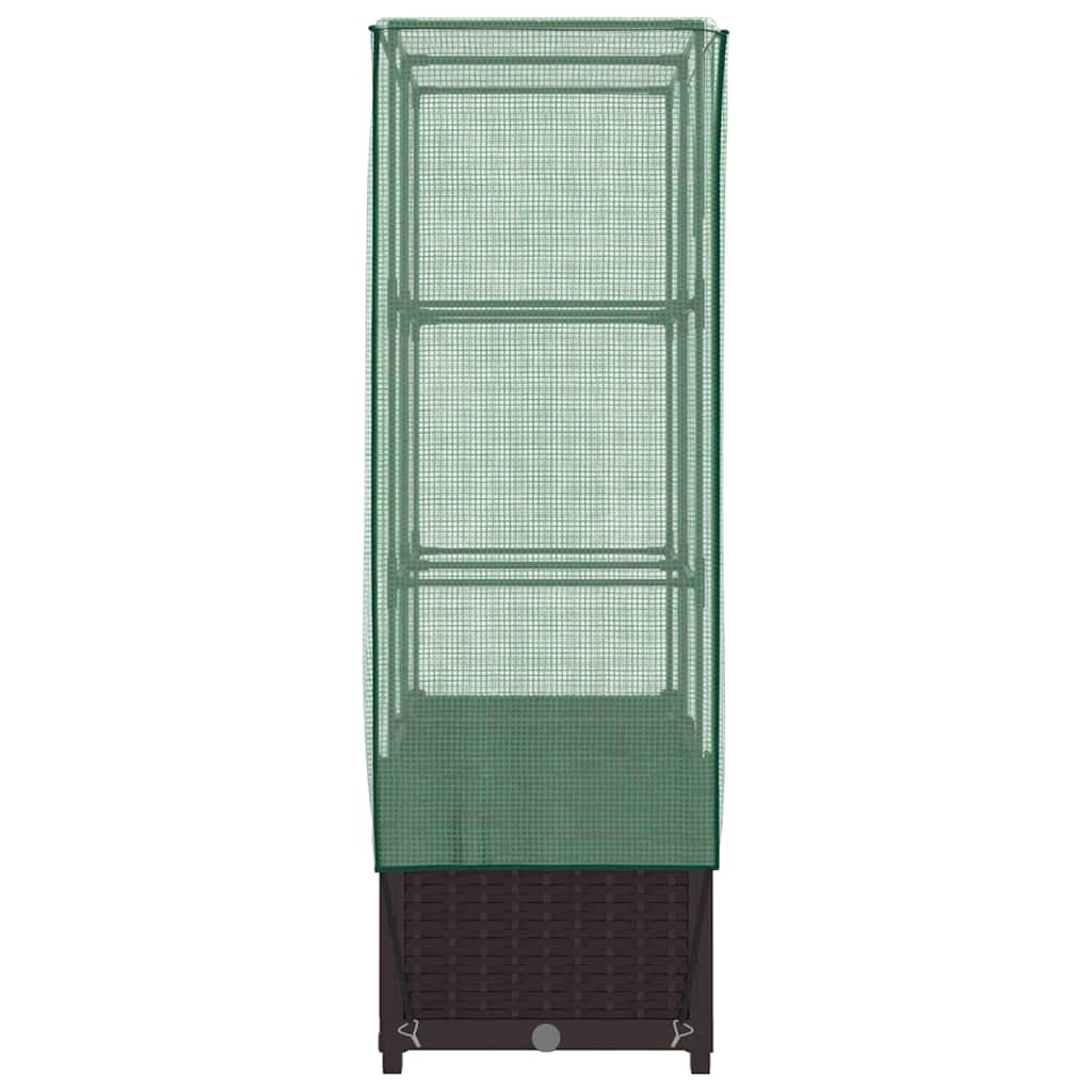 Letto Rialzato con Copertura Serra Effetto Rattan 80x40x138 cm