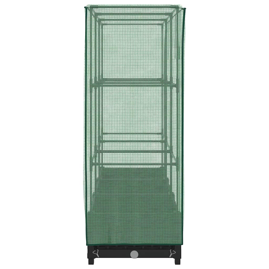 Letto rialzato con copertura per serra effetto rattan 120x40x123 cm