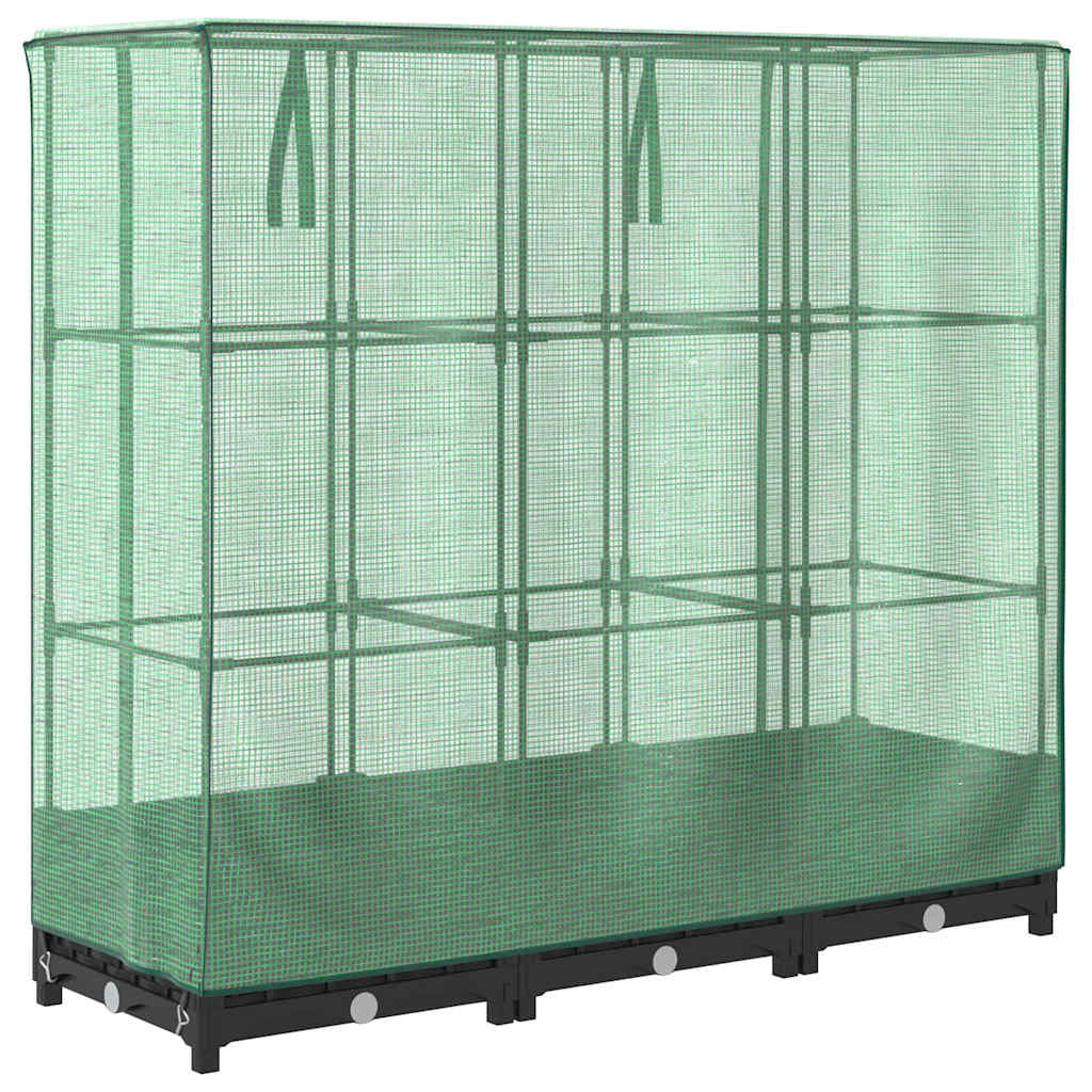 Letto rialzato con copertura per serra effetto rattan 120x40x123 cm