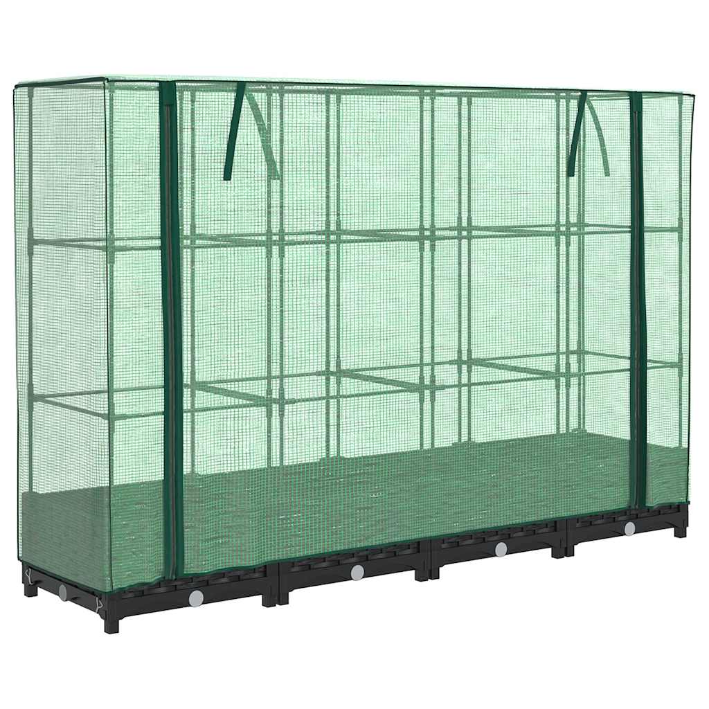 Letto rialzato con copertura per serra effetto rattan 160x40x123 cm