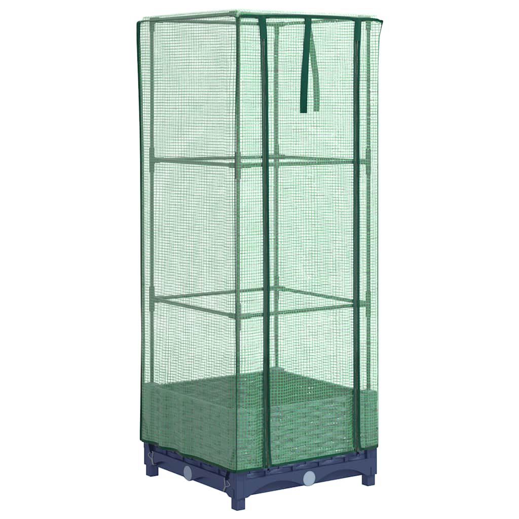 Letto Rialzato con Copertura Serra Effetto Rattan 40x40x123 cm