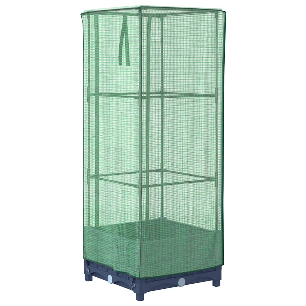 Letto Rialzato con Copertura Serra Effetto Rattan 40x40x123 cm