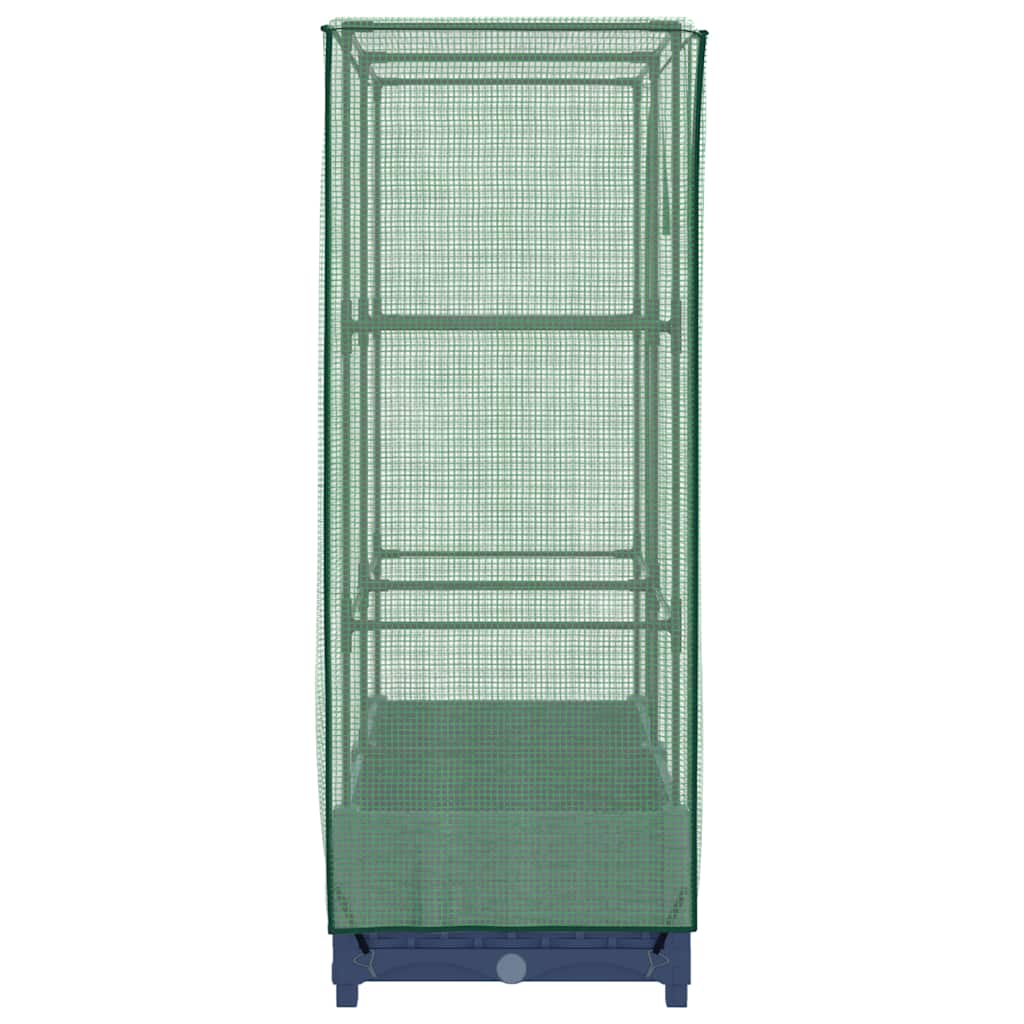 Letto Rialzato con Copertura Serra Effetto Rattan 80x40x123 cm