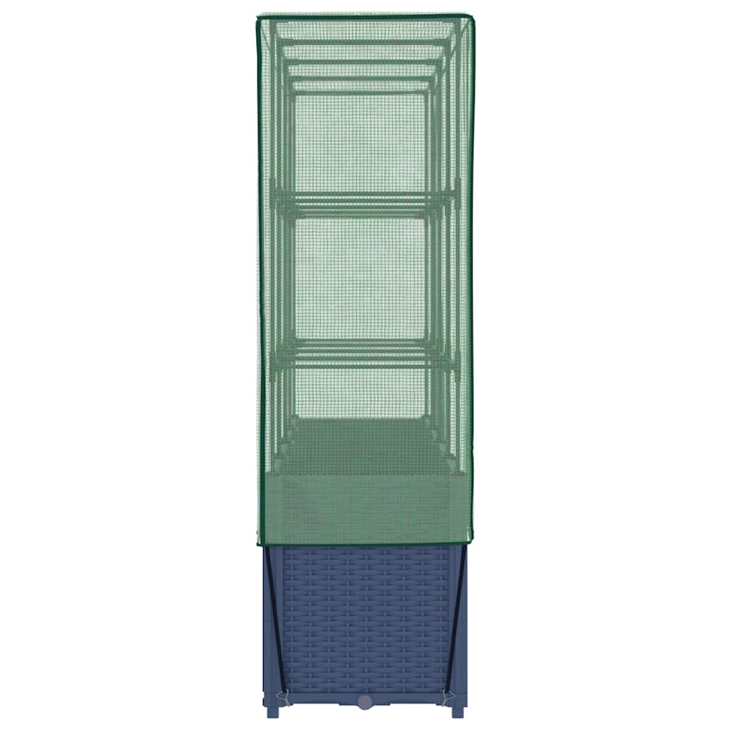 Letto rialzato con copertura per serra effetto rattan 160x40x153 cm