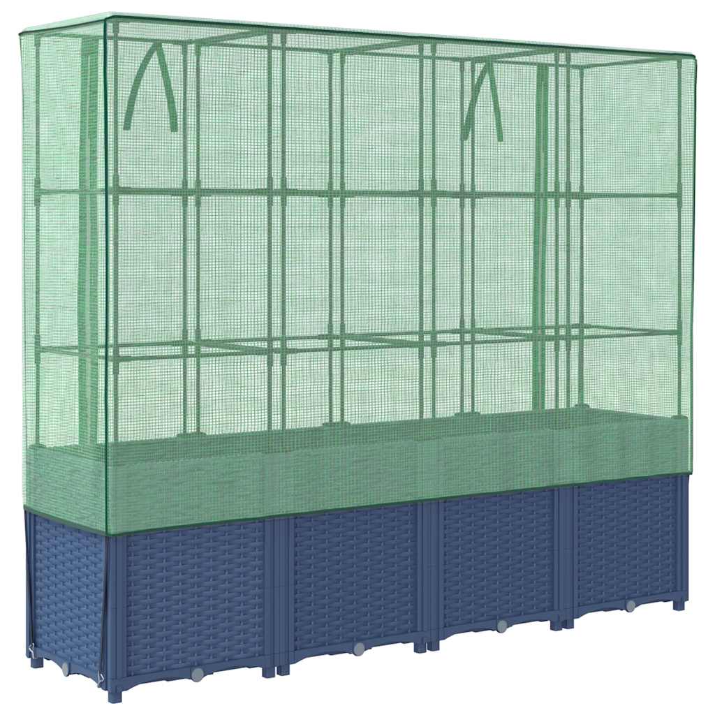Letto rialzato con copertura per serra effetto rattan 160x40x153 cm