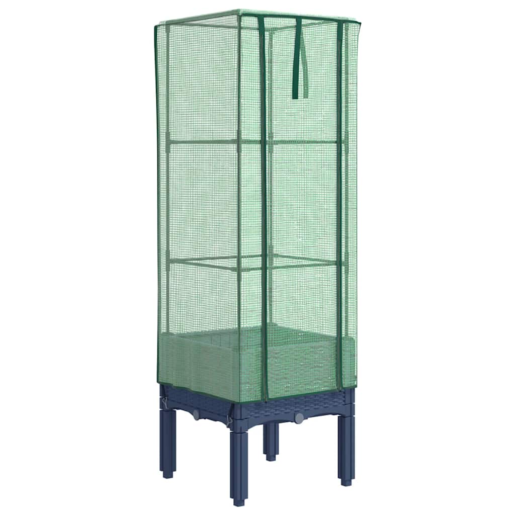 Letto Rialzato con Copertura Serra Effetto Rattan 40x40x140 cm