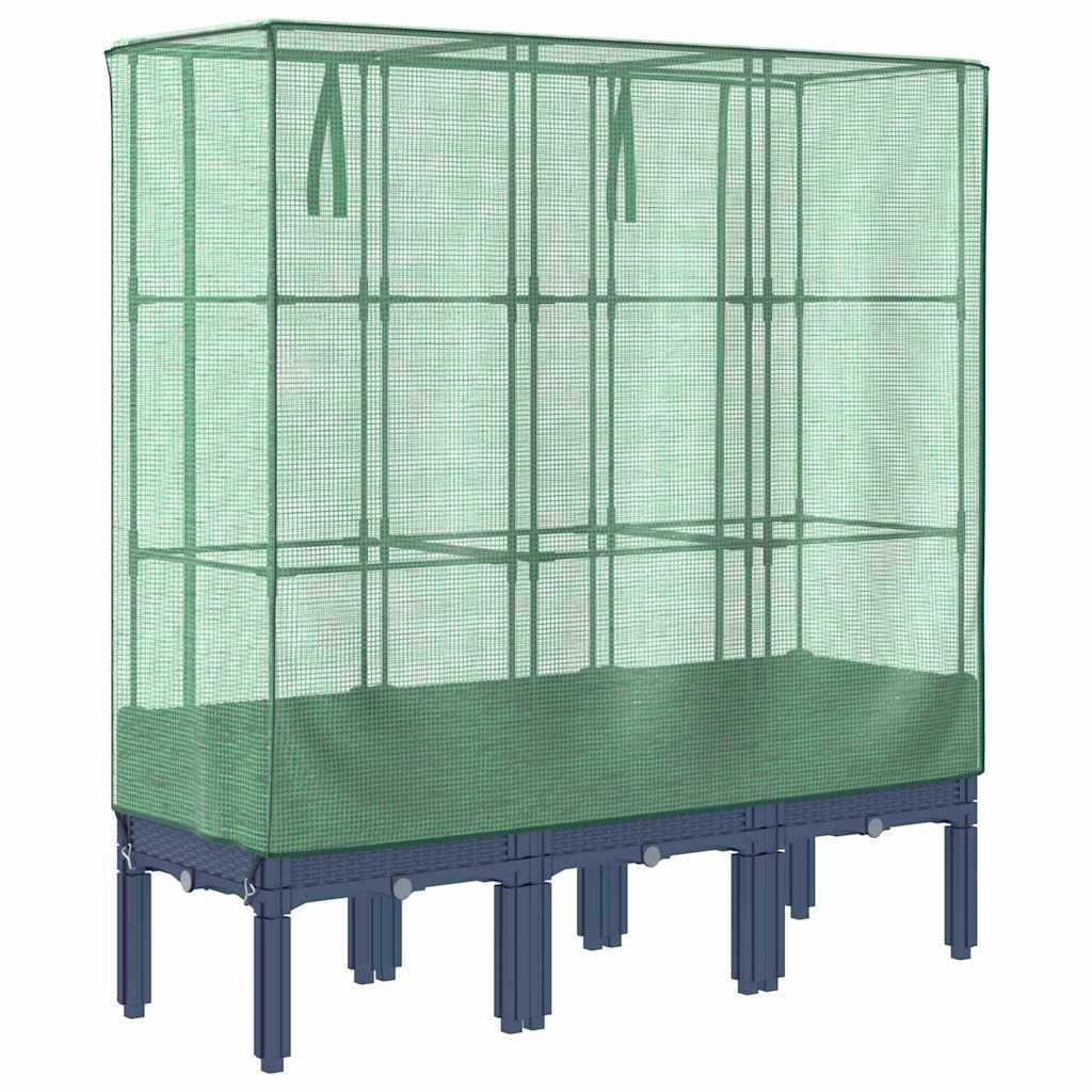 Letto Rialzato con Copertura Serra Effetto Rattan 120x40x140 cm