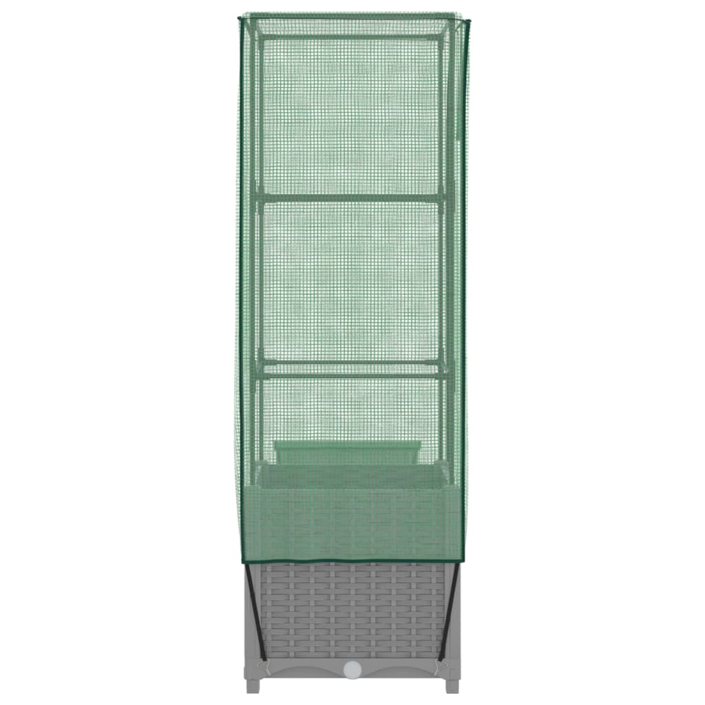 Letto Rialzato con Copertura Serra Effetto Rattan 40x40x139 cm