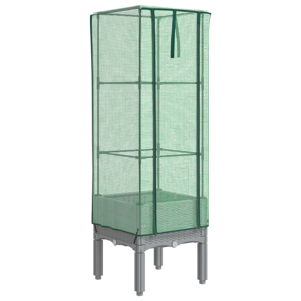 Letto Rialzato con Copertura Serra Effetto Rattan 40x40x140 cm