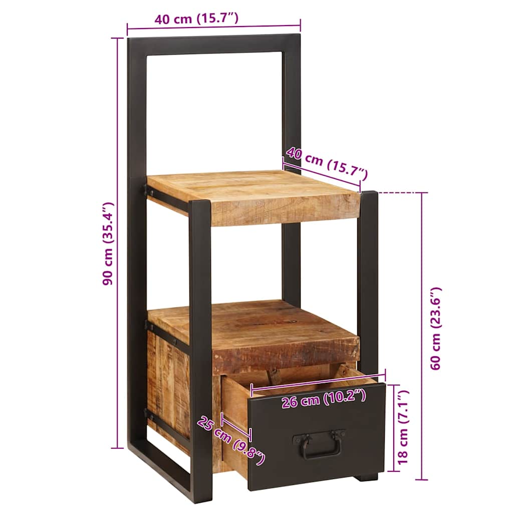 Appendiabiti Marrone 40 x 40 x 90 cm Legno di mango massello