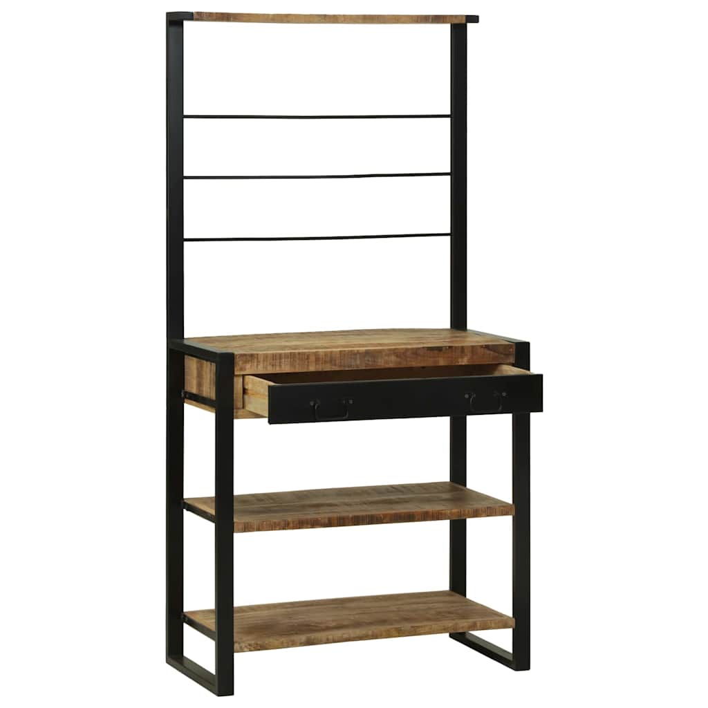 Scaffale da cucina Marrone e Nero 80 x 40 x 160 cm