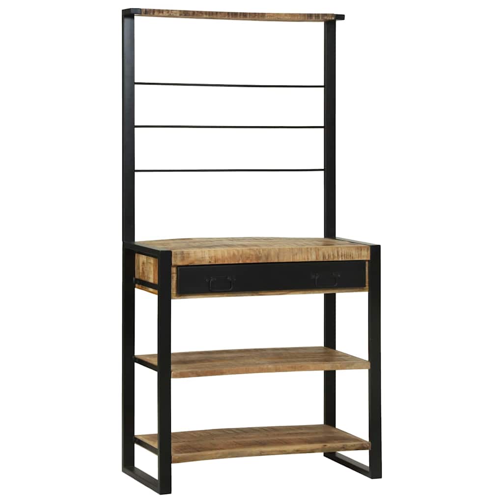 Scaffale da cucina Marrone e Nero 80 x 40 x 160 cm