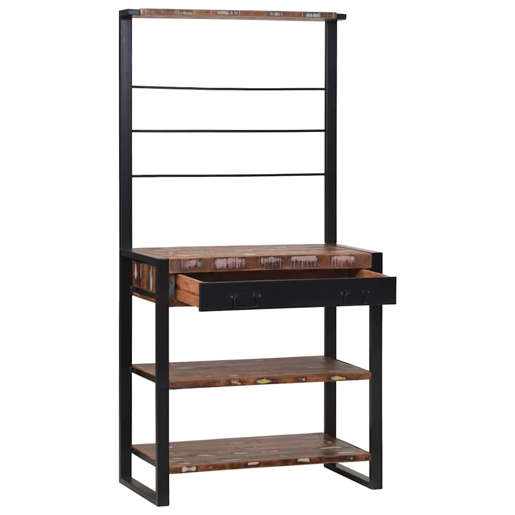 Scaffale da cucina Multicolore e nero 80 x 40 x 160 cm