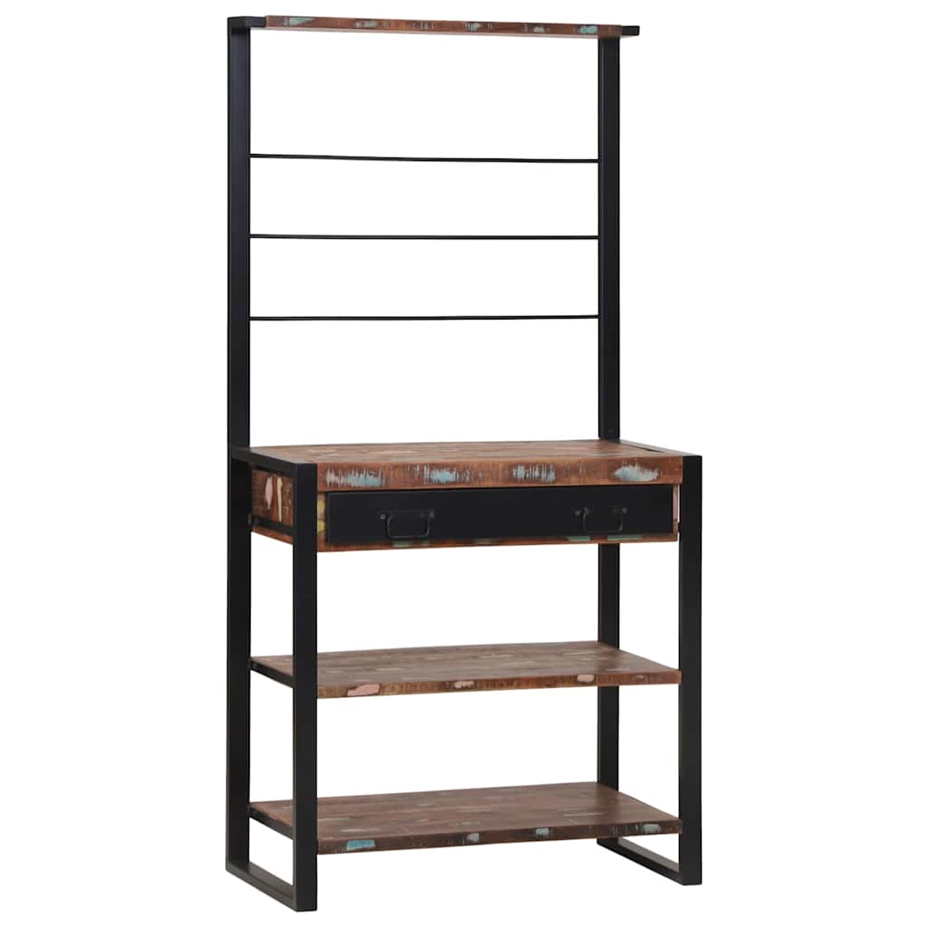 Scaffale da cucina Multicolore e nero 80 x 40 x 160 cm